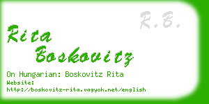 rita boskovitz business card